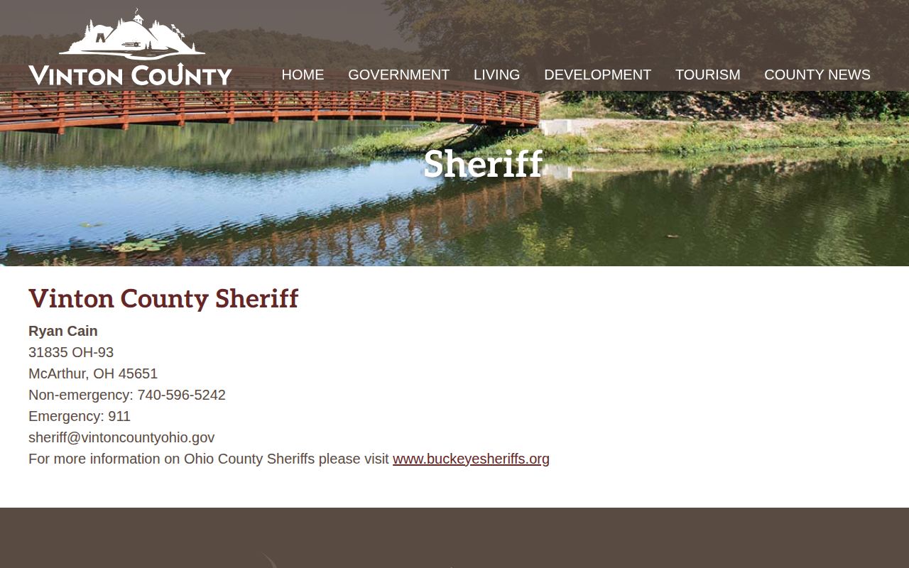 Vinton County Sheriff booking photo request source for released inmate mugshots
